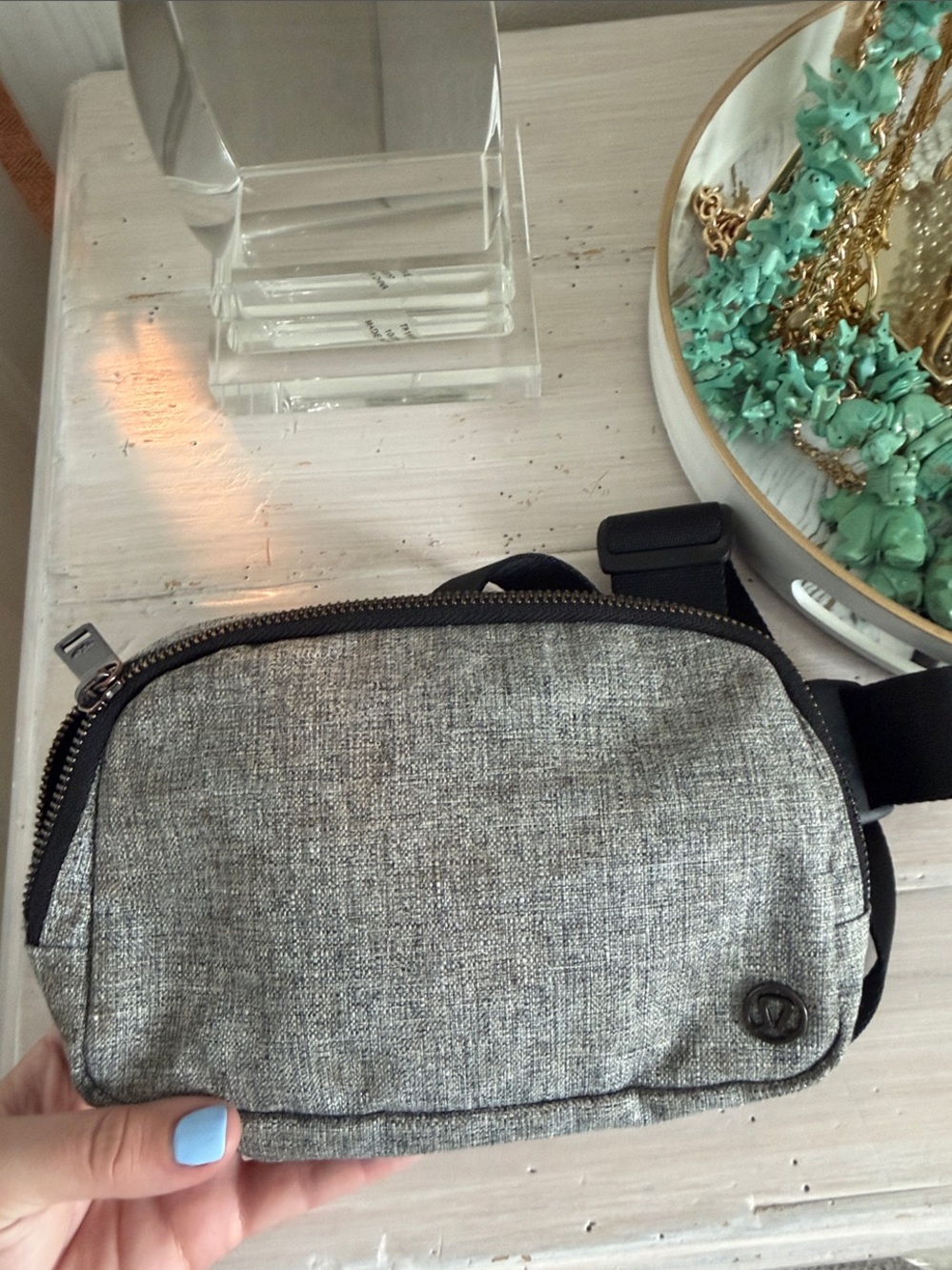 lululemon athletica Gray Textured Crossbody Belt Bag